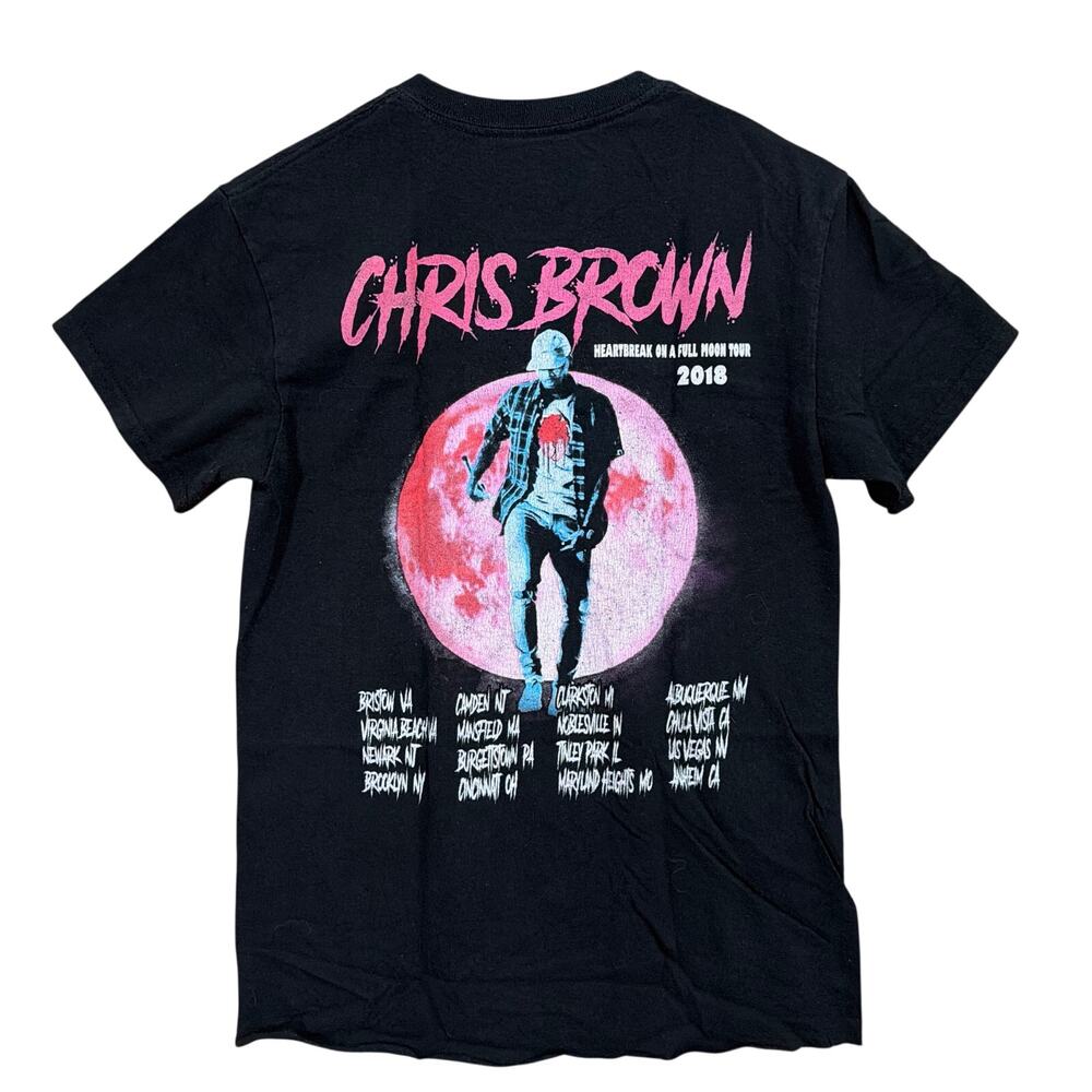 Chris Brown Heartbreak On a Full Moon Tour 2018 Unisex 100% Cotton Small
